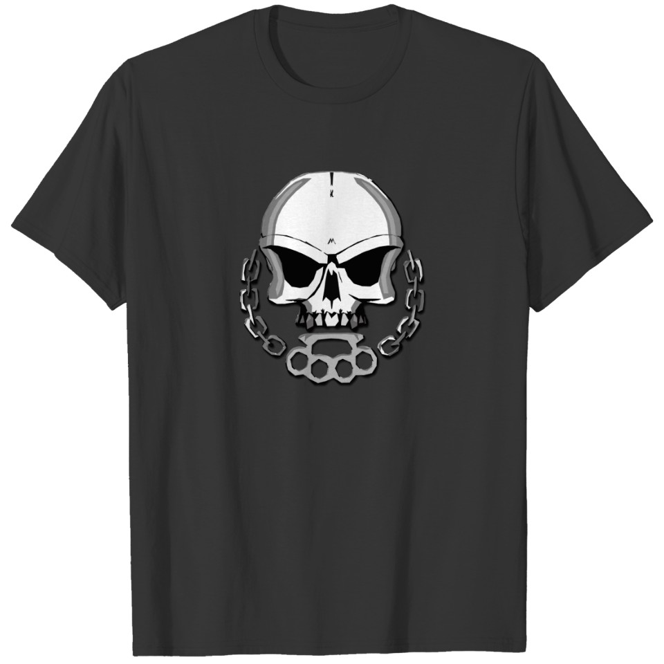 Brass knuckles skull T-shirt