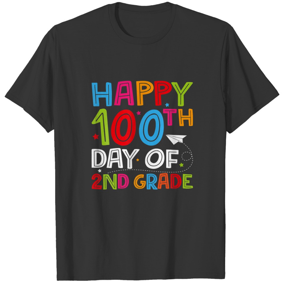 Happy 100Th Day Of 2Nd Grade Teacher Boys Girls Se T-shirt