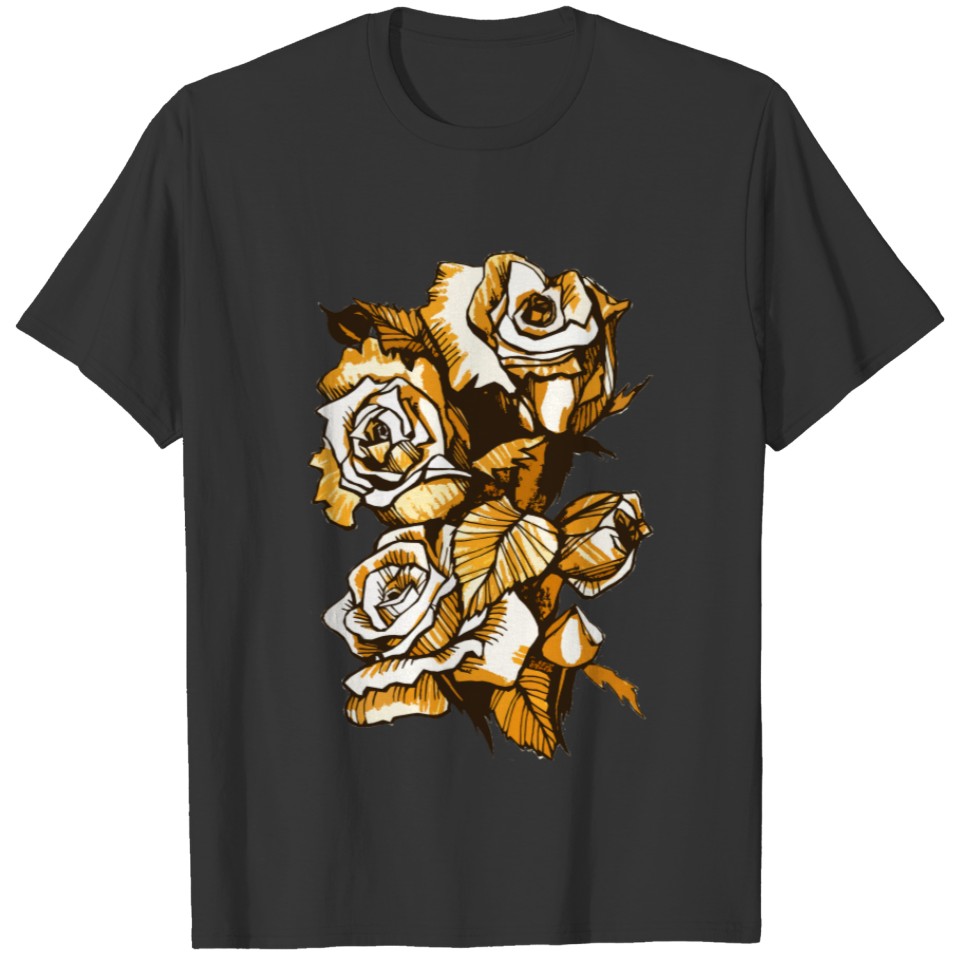 White Roses, Graphic Floral Blooming Rose Flowers T-shirt