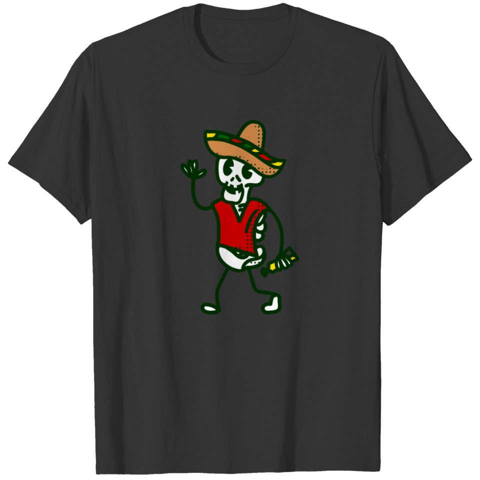 happy five by mayo skeleton cute mexican sweat T-shirt