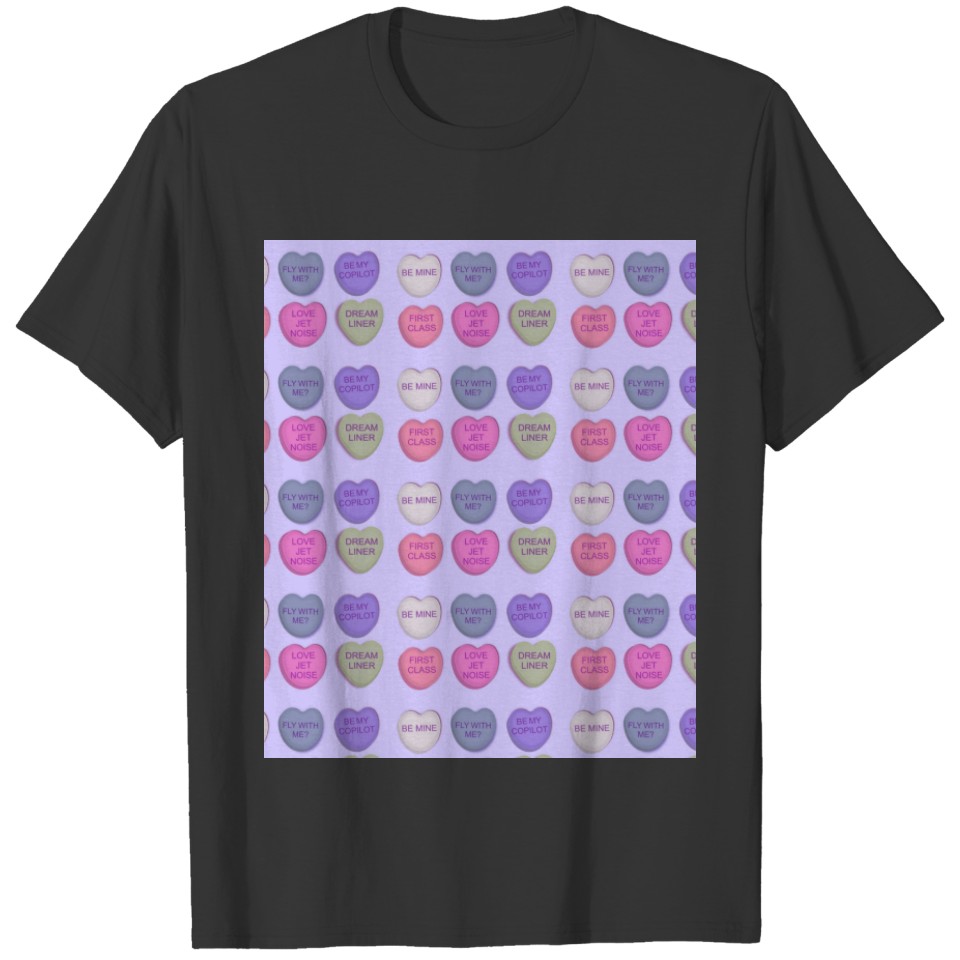 valentine hearts lilac T-shirt