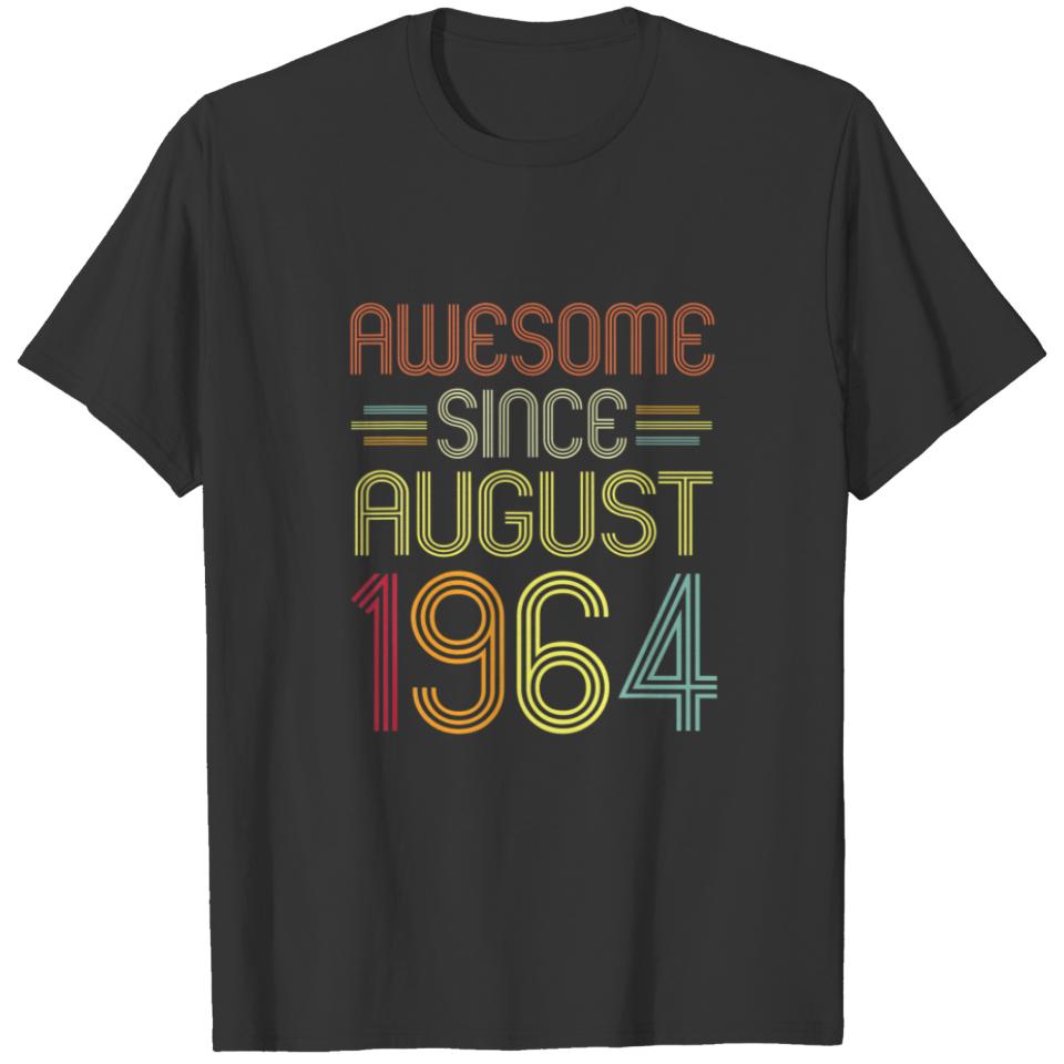 58Th Birthday Gifts Awesome Since August 1964 58 Y T-shirt