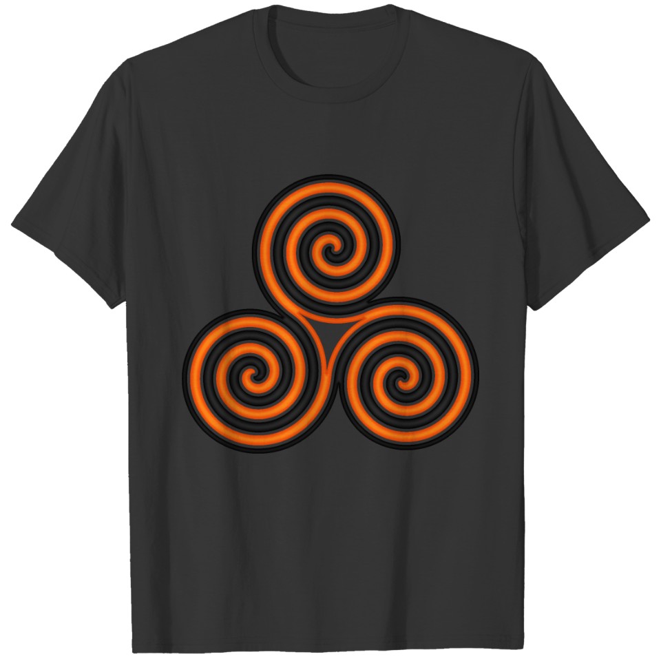Orange and Black Samhain Celtic Triskele T-shirt