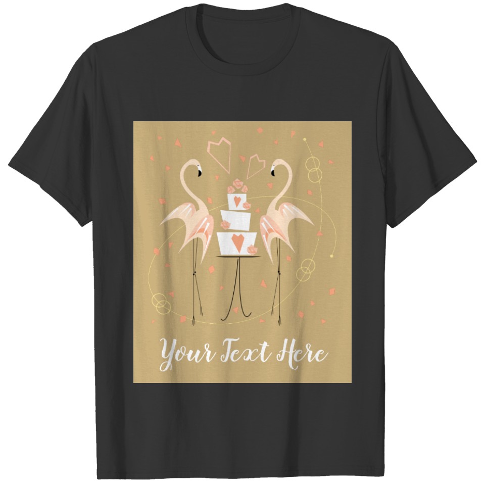 Flamingo Wedding Text  vertical T-shirt