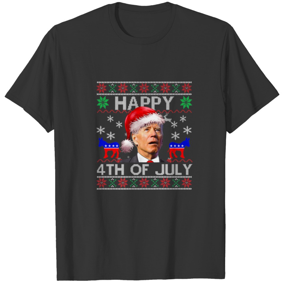 Ugly Santa Joe Biden Happy 4Th Of July Christmas T-shirt