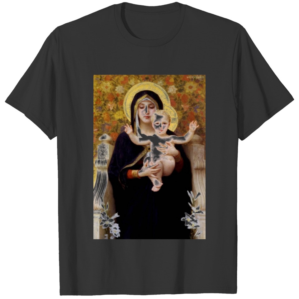 Madona with lilies Bouguereau antique painting T-shirt
