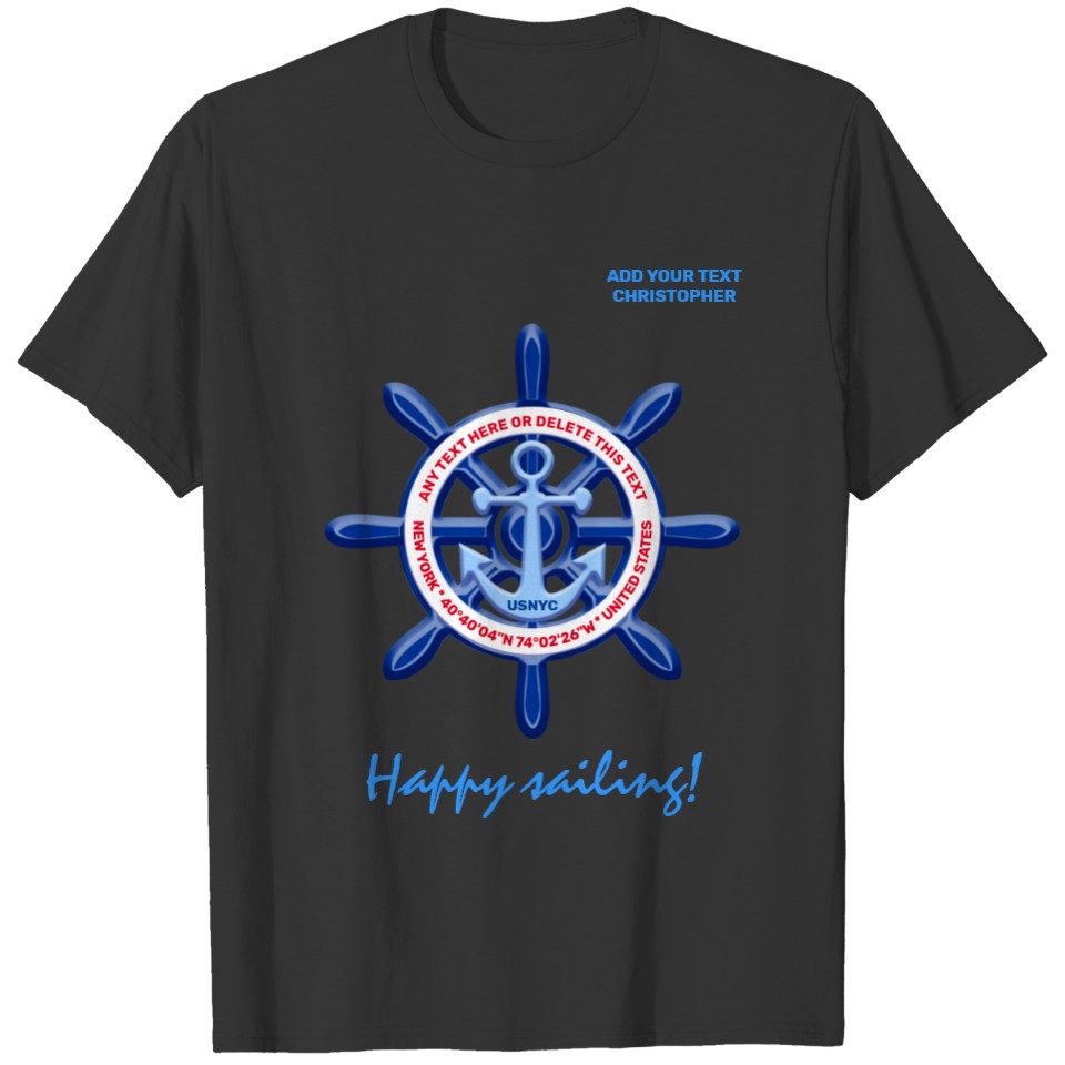 New York, United States, Customizable, Sea Travel T-shirt