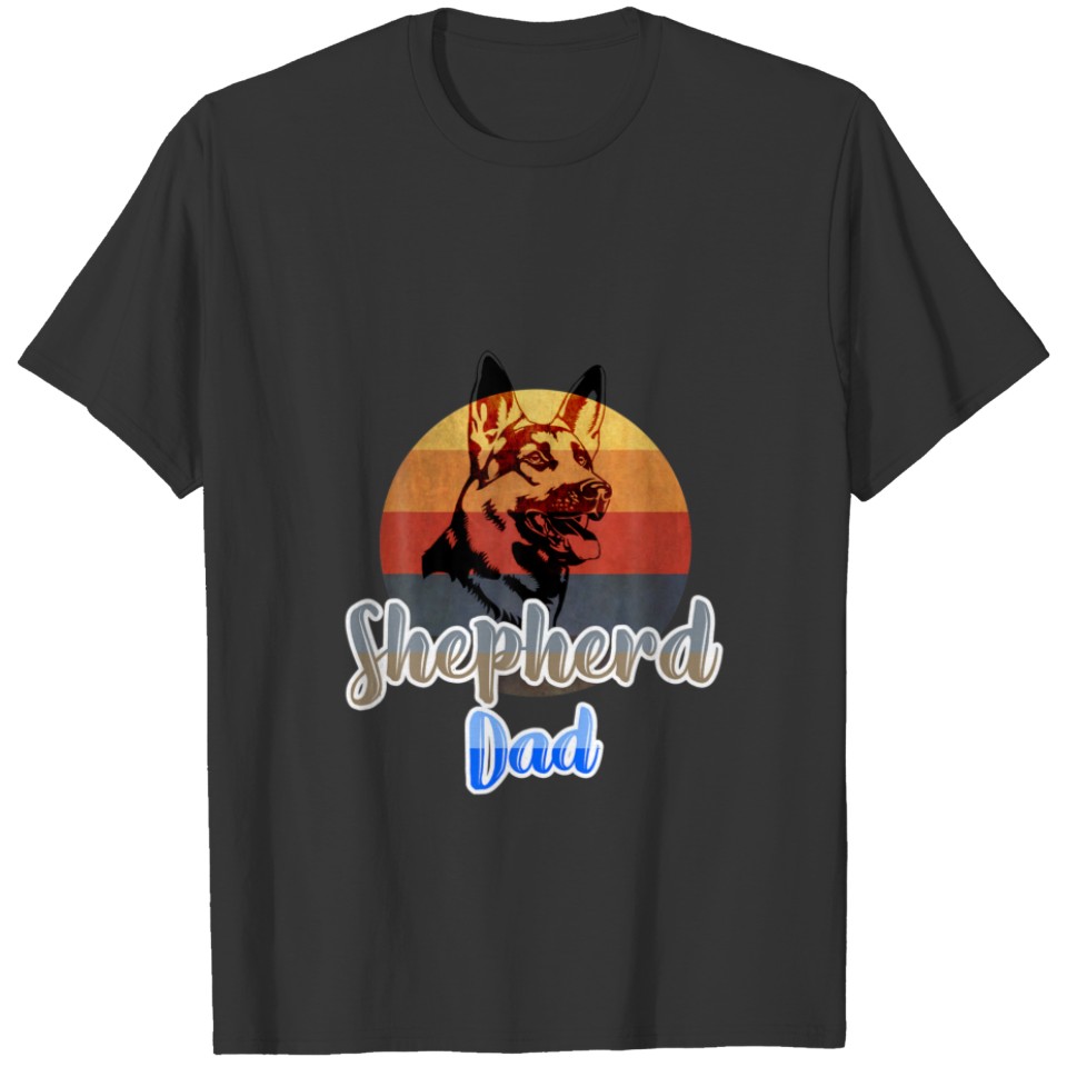 Retro German Shepherd Lovely Sunset Shepherd Dog D T-shirt