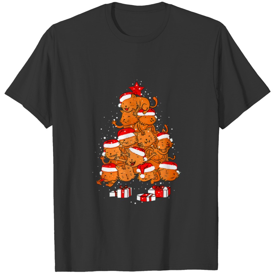 Meowy Catmas Tree Funny Cute Cat Christmas Lover T-shirt