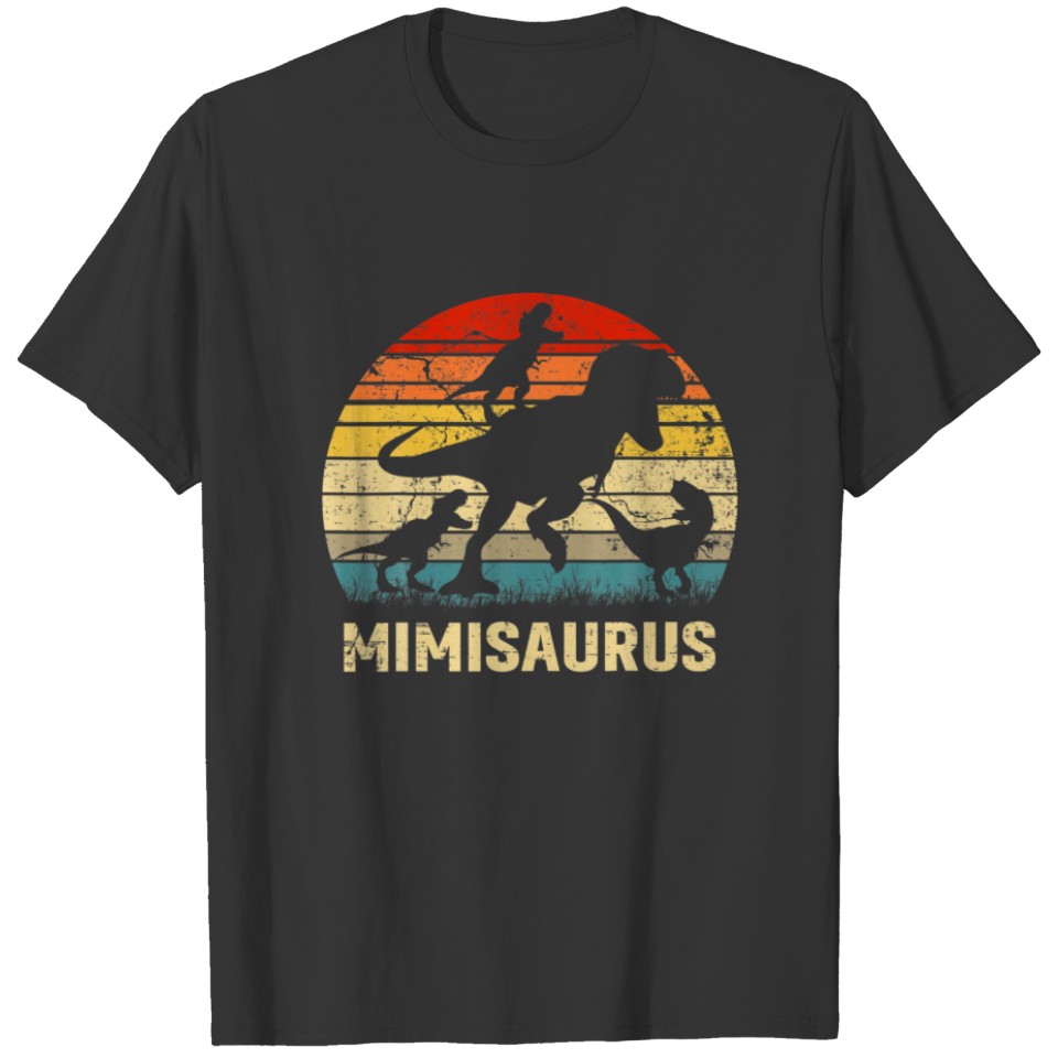 Mimi Dinosaur Mimisaurus 3 Three Kids Xmas Christm T-shirt