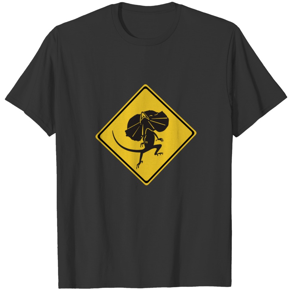 Frill-necked Lizards Crossing, Traffic Sign, AU T-shirt