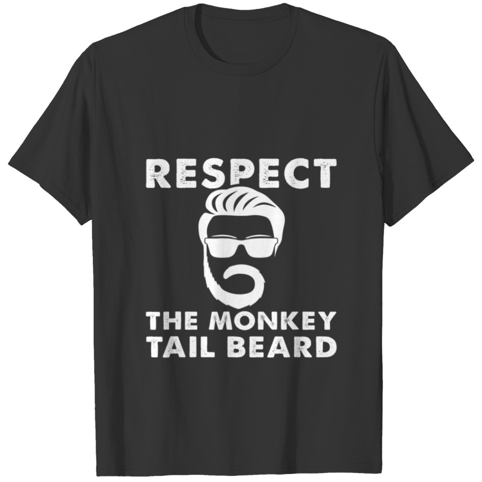 monkey tail beard Funny beard styles T-shirt