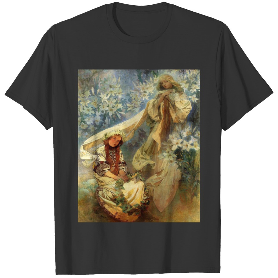 Madonna Of The Lilies 1905 - Alphonse Mucha T-shirt