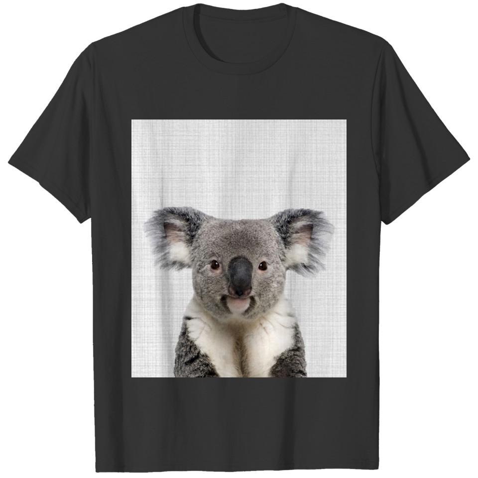 Koala with Gray Linen Background T-shirt