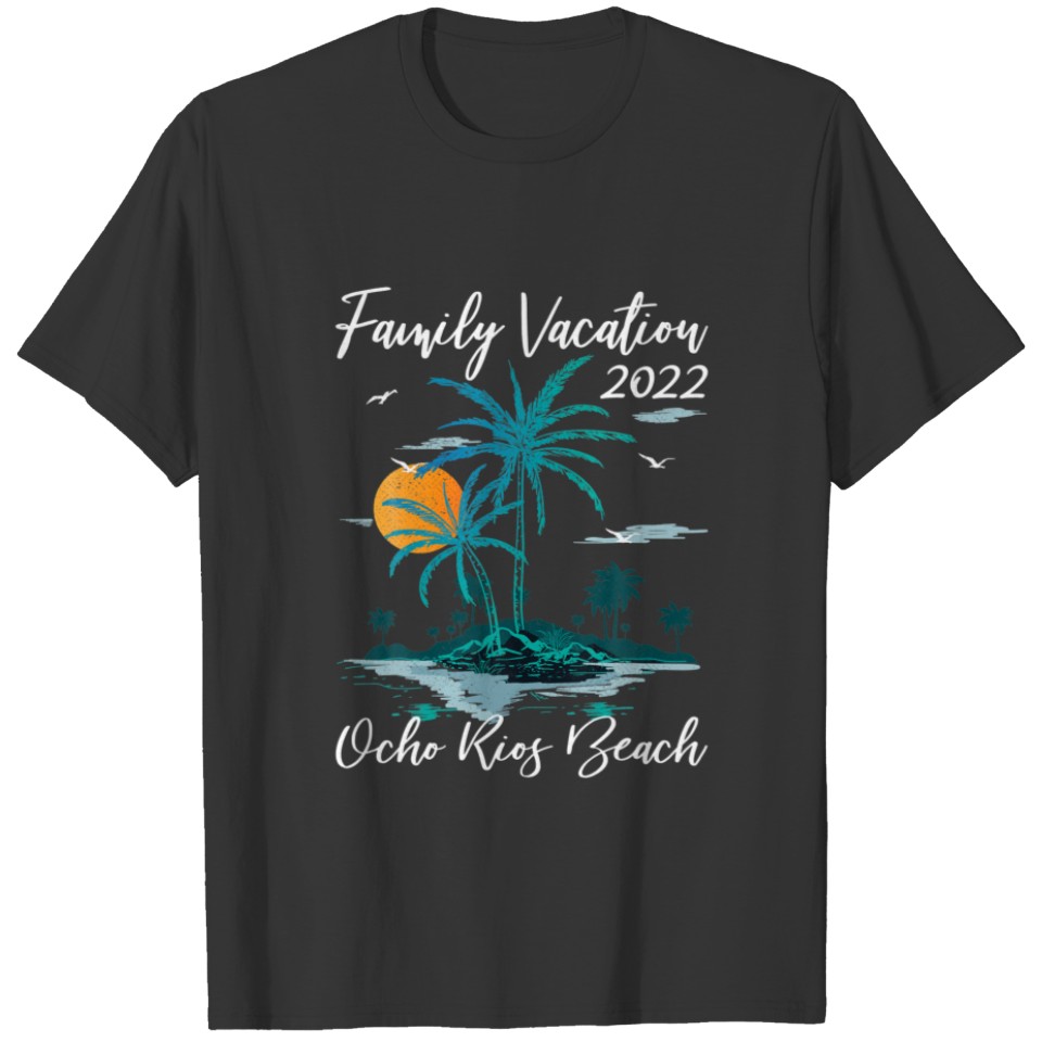 Retro Sunset Family Vacation 2022 Jamaica Ocho Rio T-shirt