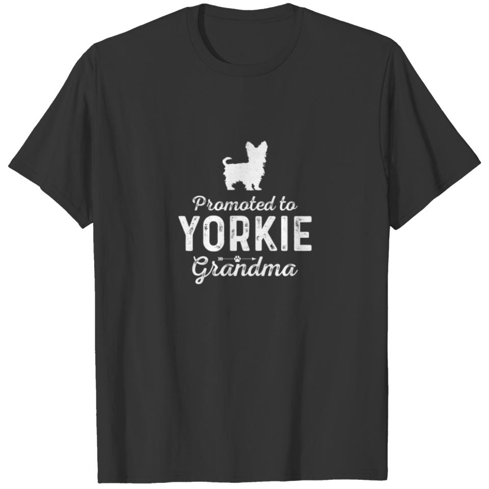 Womens Promoted To Yorkie Grandma Funny Yorkie T-shirt
