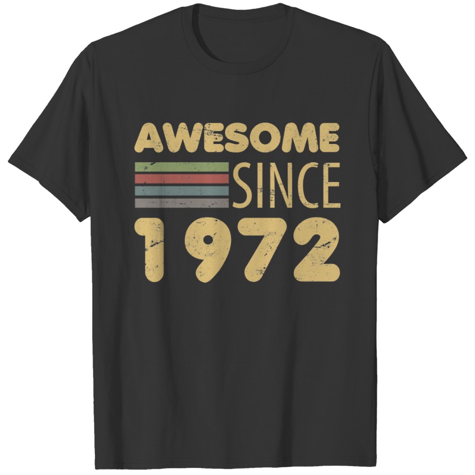 Vintage Awesome 1972 50th Birthday T-shirt