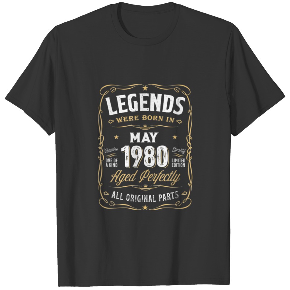 Legends May 1980 Gift 30 Year Old 42Th Birthday Gi T-shirt