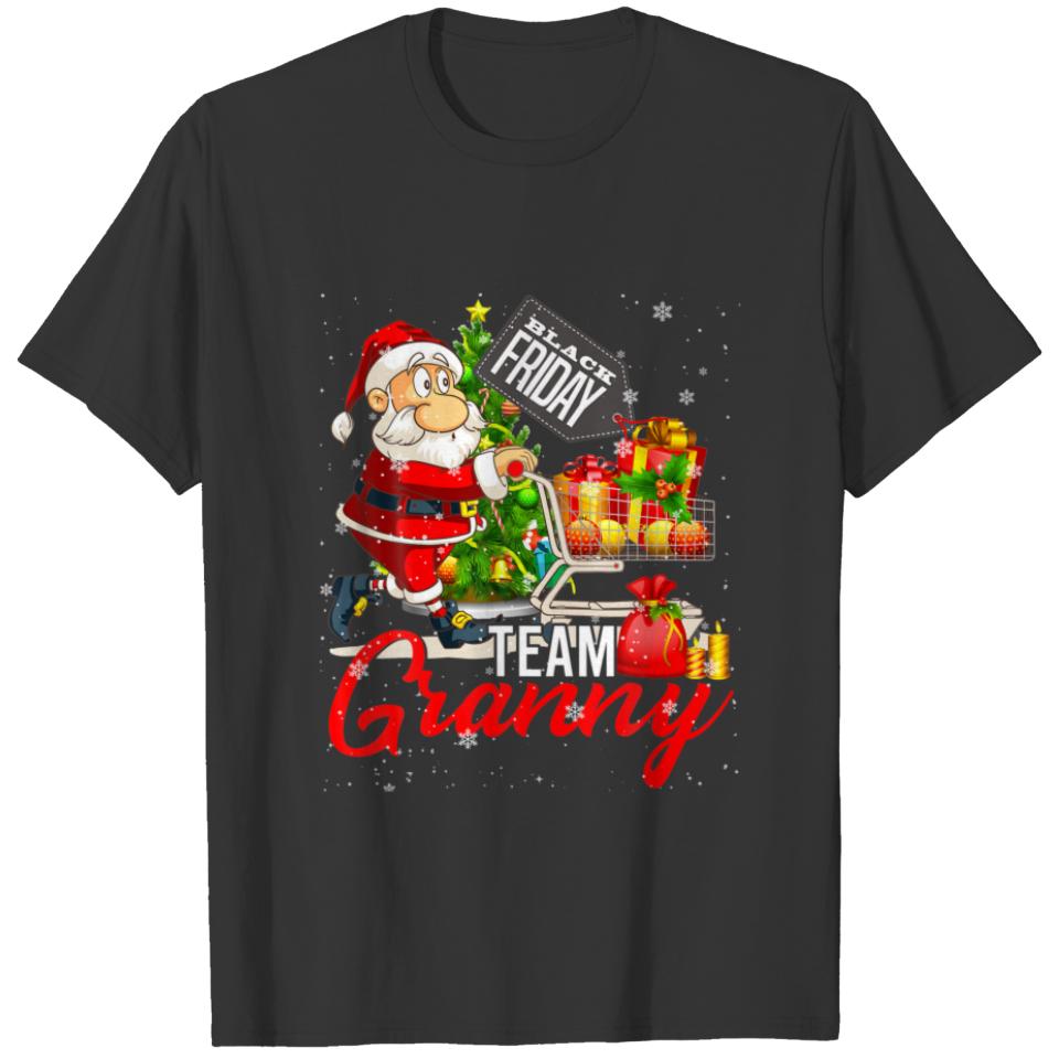 Friday Shopping Team Granny Christmas Black Shoppi T-shirt