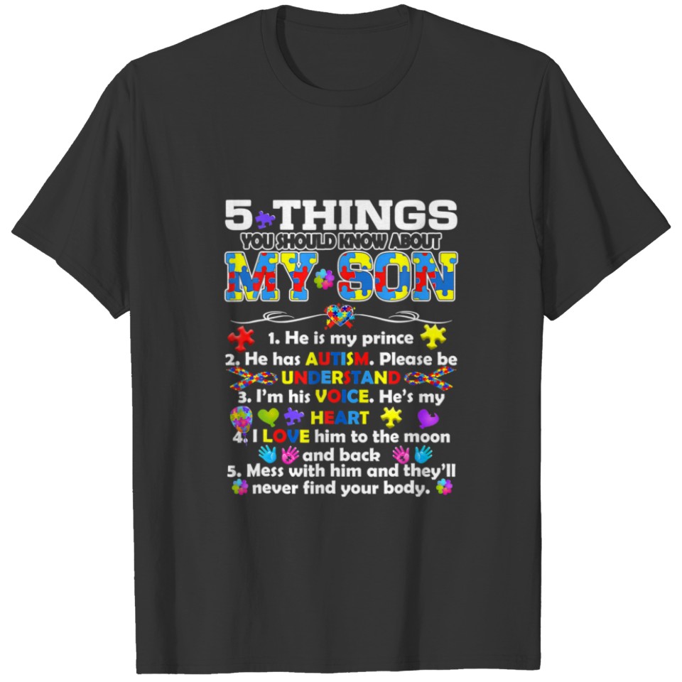 Autism Awareness Autism Son Kids Heart Mom T-shirt