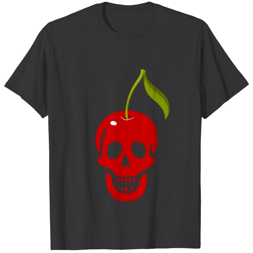 skull cherry skeleton halloween gothic T-shirt