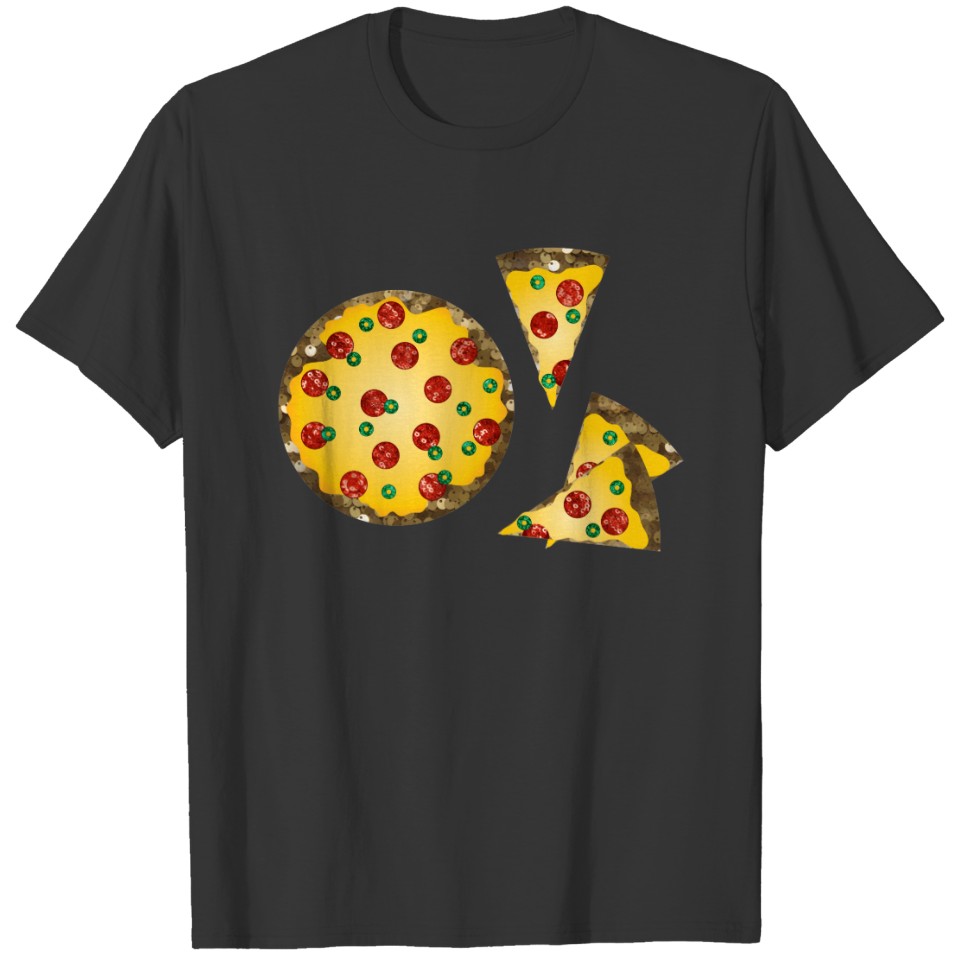 sequin pizza T-shirt