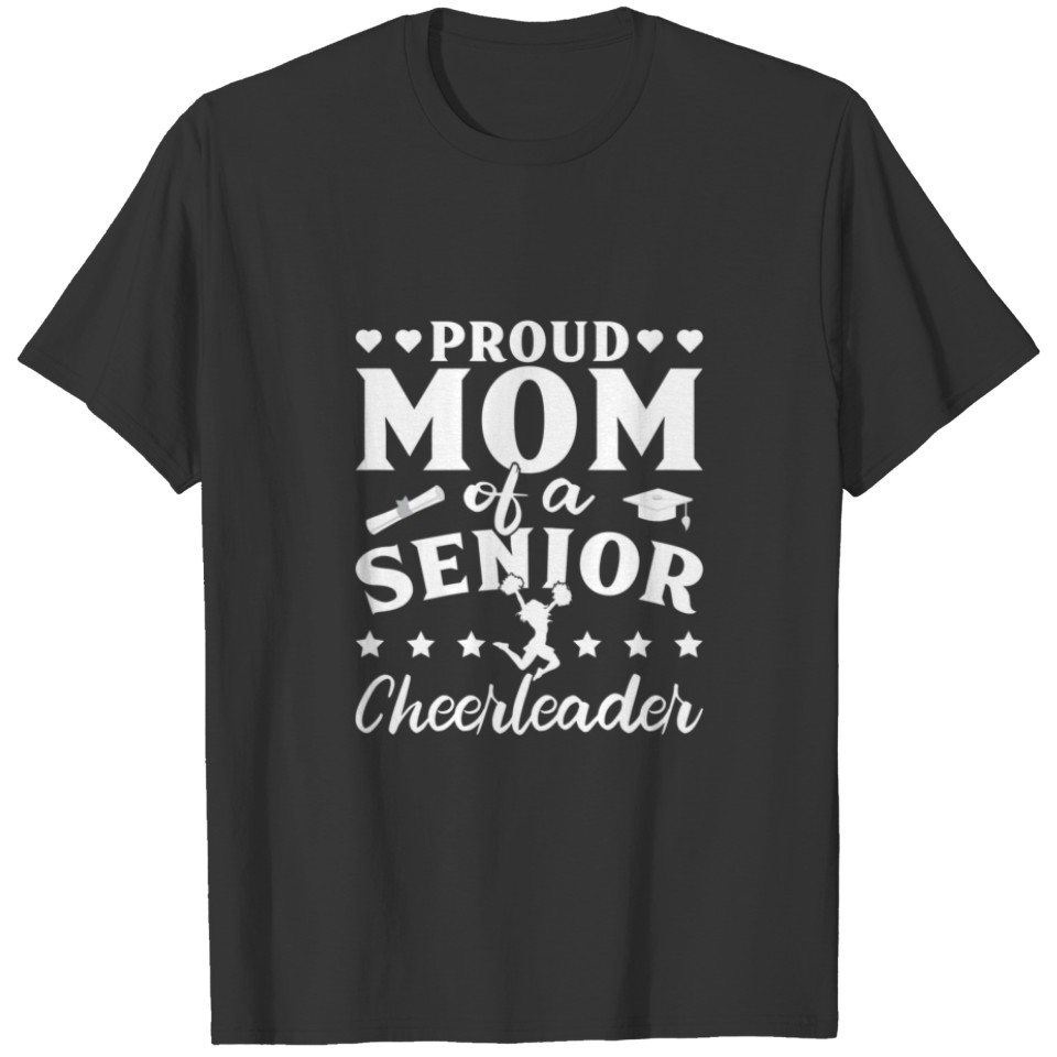 Womens Proud Mom Of A Senior Cheerleader Cheerlead T-shirt