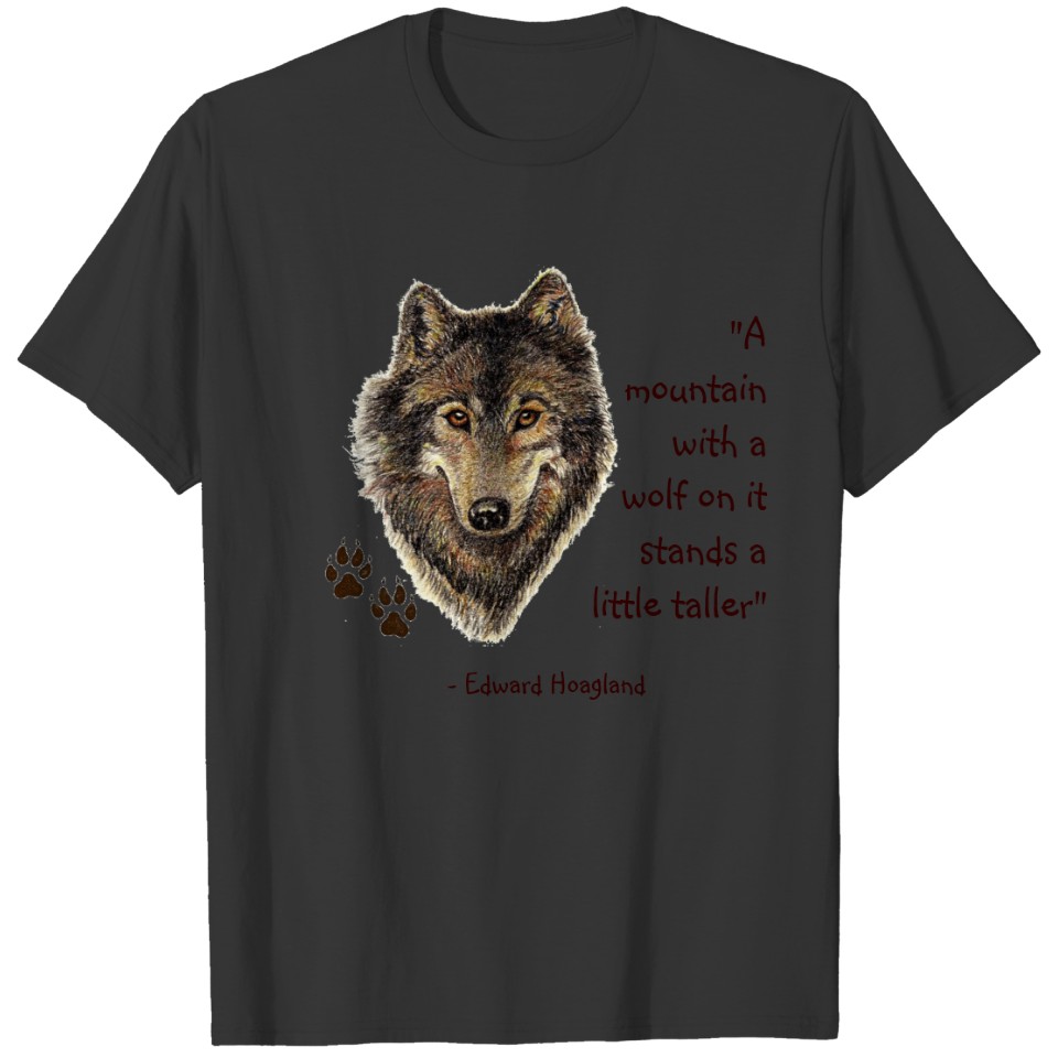 Wolf & Tracks with Quote, Wildlife, Animal T-shirt