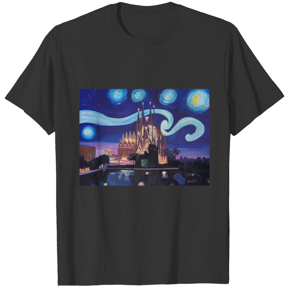 Starry Night in Barcelona - Van Gogh Inspirations Polo T-shirt