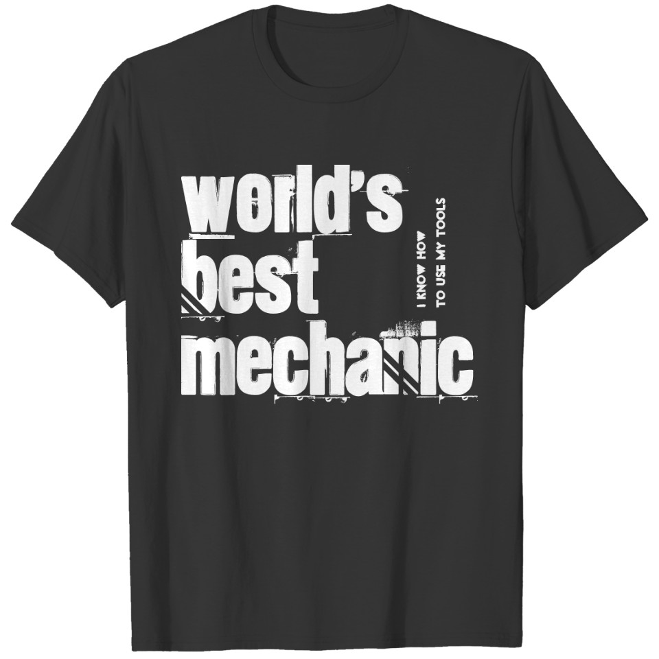 World's Best Mechanic Olive and White V202 T-shirt