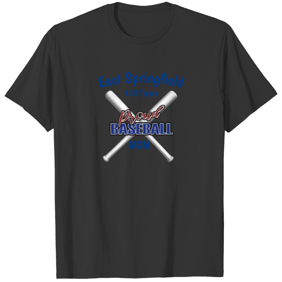 Custom Red Blue Team Baseball T-shirt
