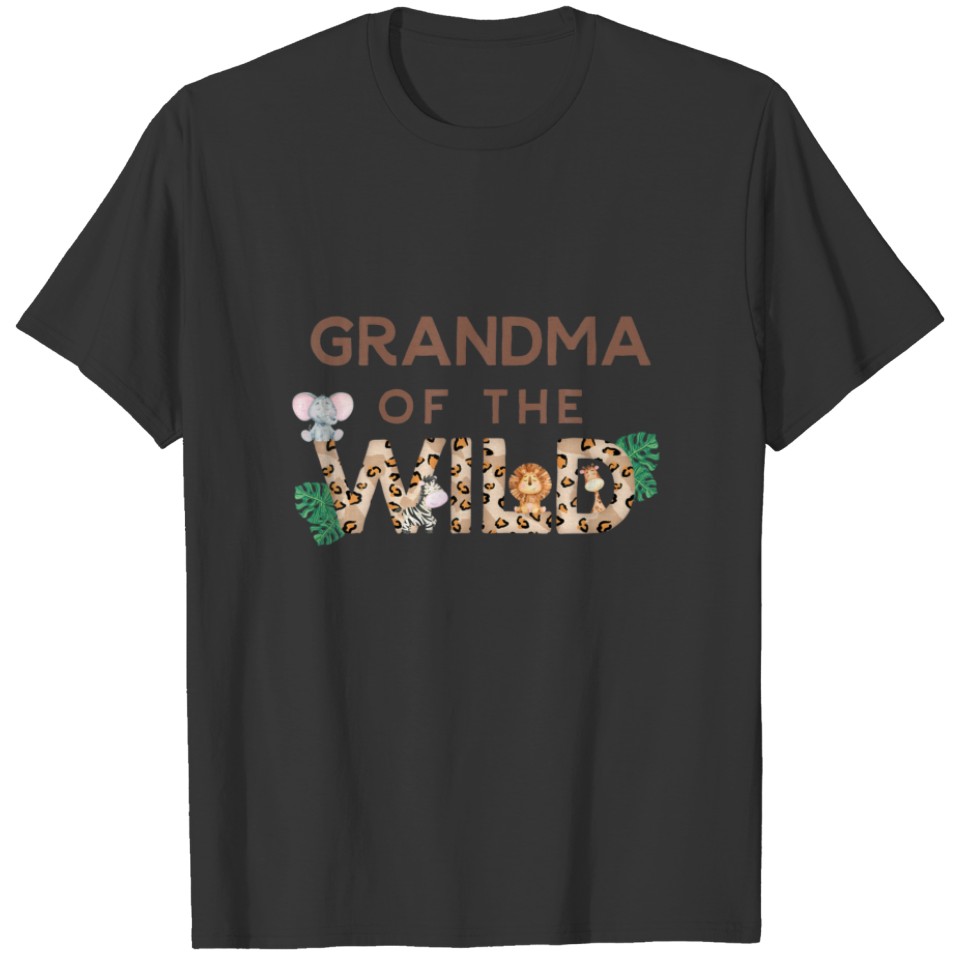 Grandma Of The Wild One Animal Safari 1St Birthday T-shirt