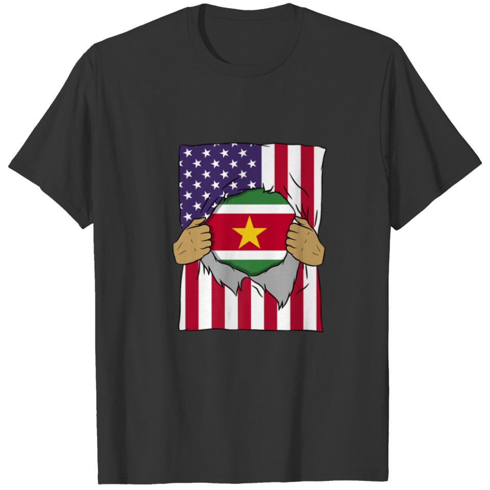 Suriname Flag Inside Me Home Pride Surinamer Ameri T-shirt