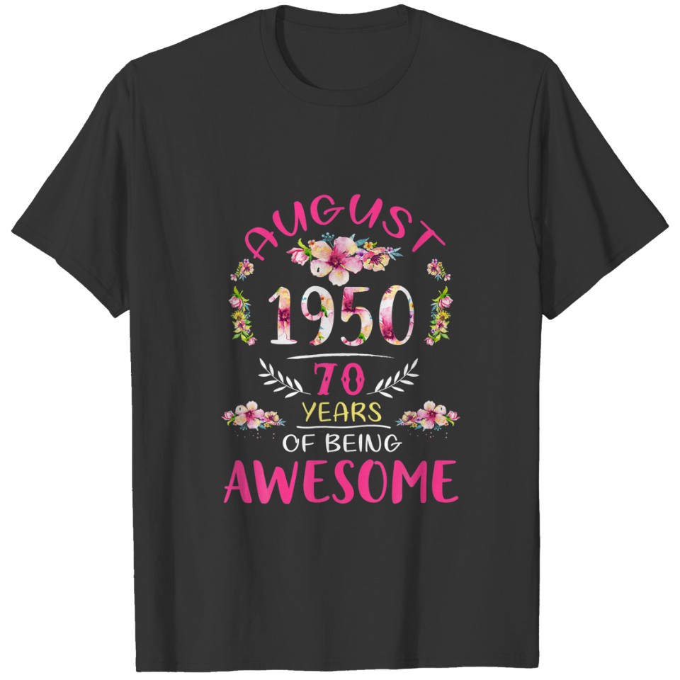 70th Birthday Gift Retro Vintage Graphic Born in 1 T-shirt