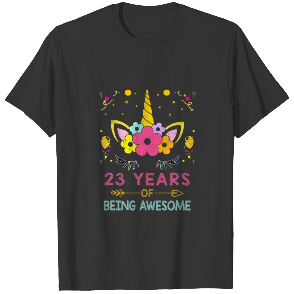 23 Years Old Birthday Funny Unicorn Awesome 23Rd B T-shirt