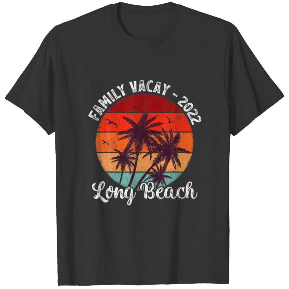 Family Vacation 2022 Vintage Retro New York Long B T-shirt