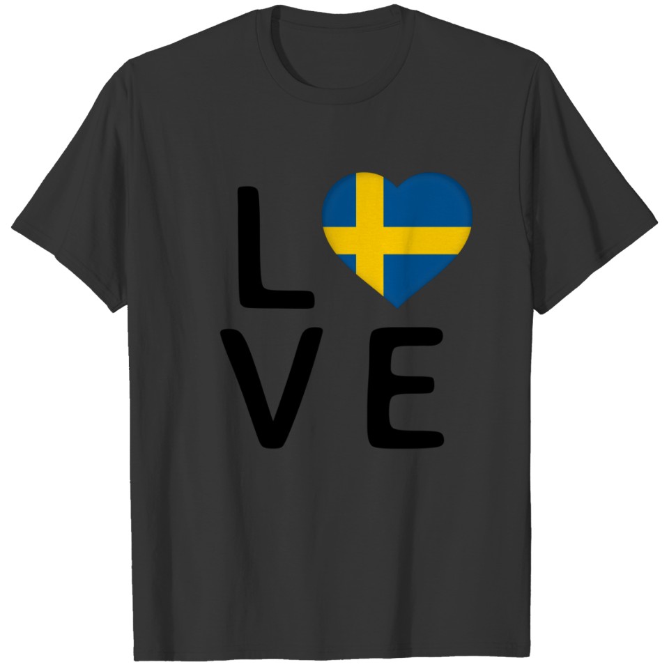 Love - Sweden Flag T-shirt