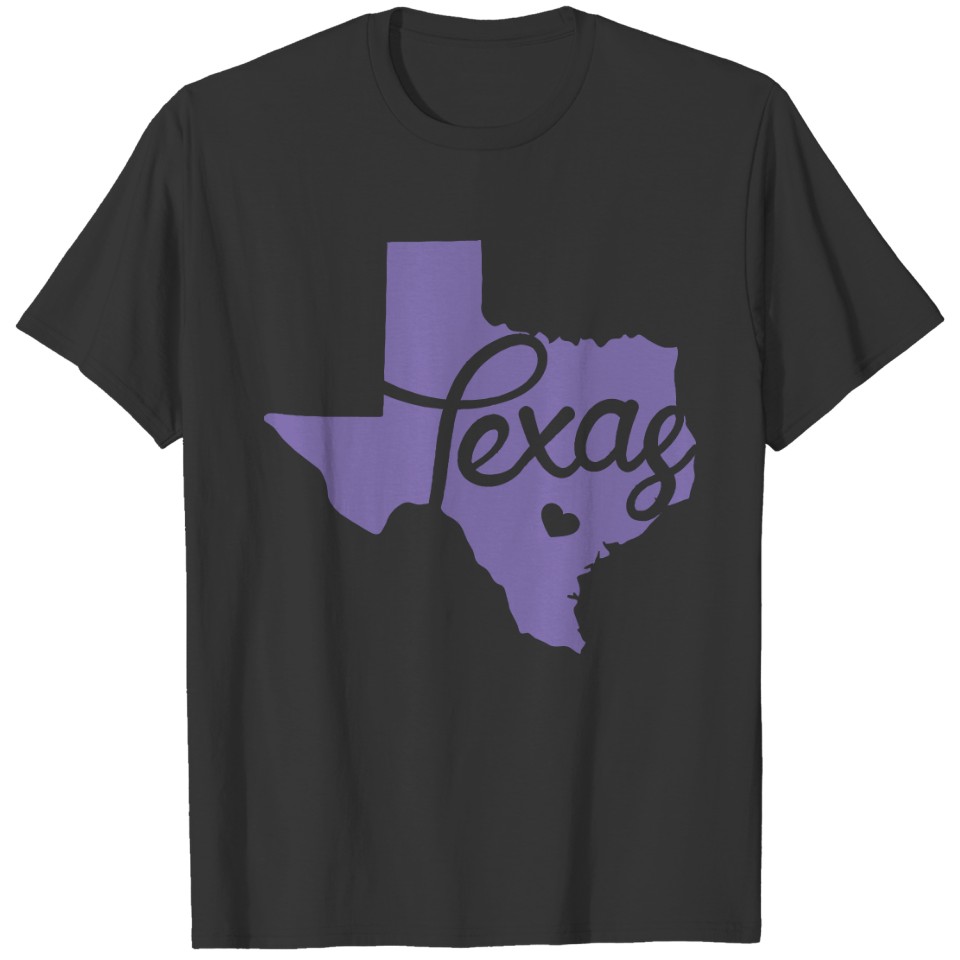 Periwinkle Purple Texas Heart T-shirt
