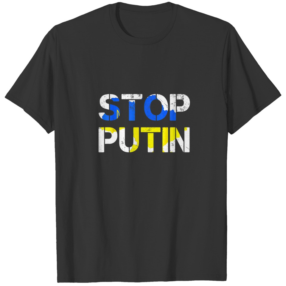Support I Stand With Ukraine American Stop Putin U T-shirt