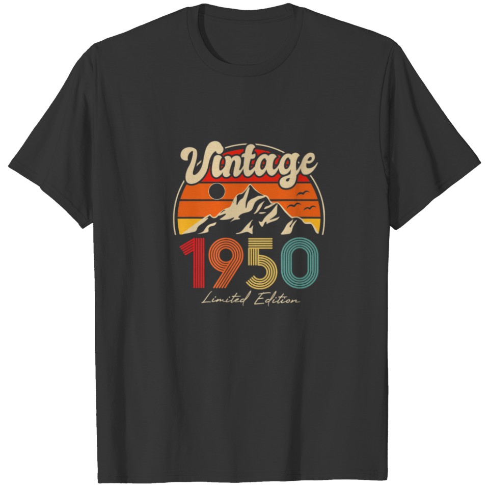 Vintage 1950 Limited Edition Sunset Retro 72Nd Bir T-shirt