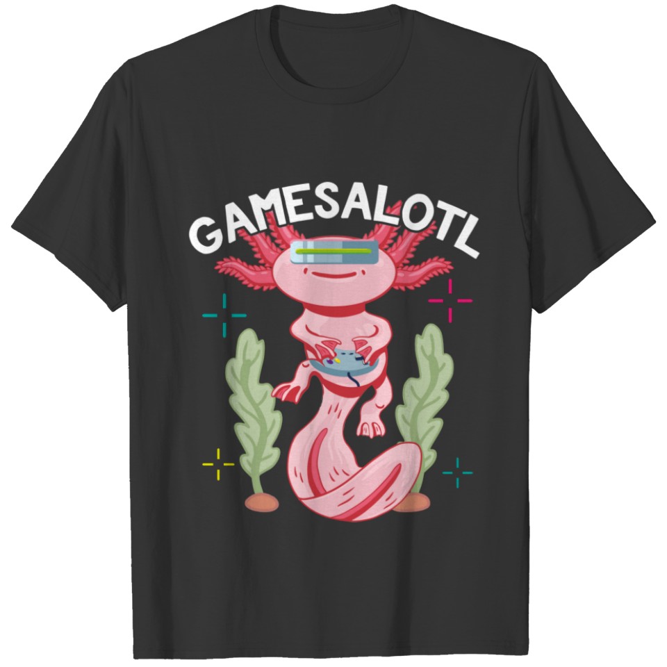 Axolotl Gaming Gamesalotl Kawaii T-shirt