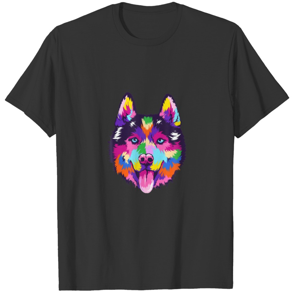 Cute Husky Dog Owner Pop Art Husky Dog Lover T-shirt