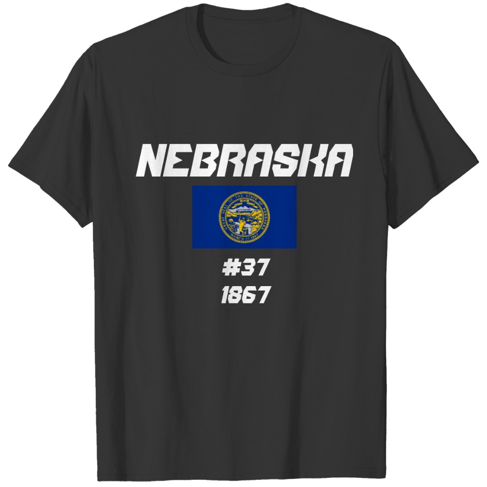 Simple Design Nebraska Flag T-shirt