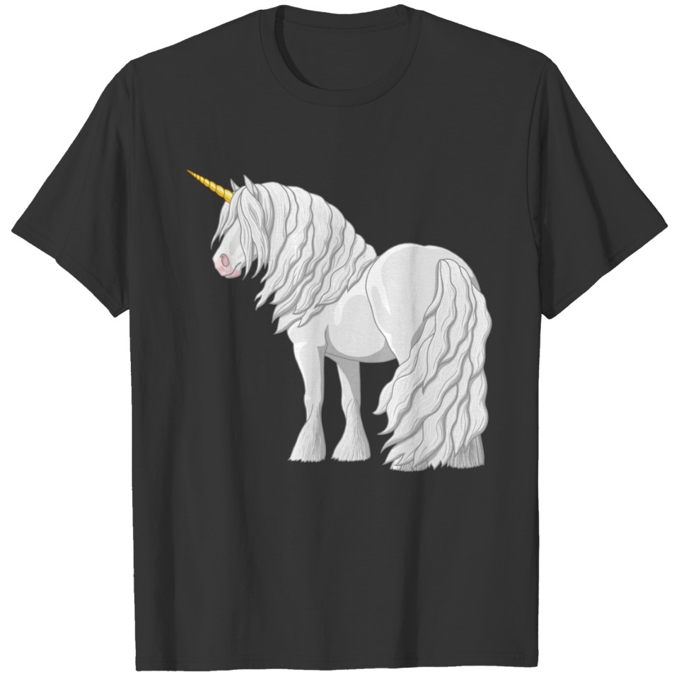 White Gypsy Vanner Draft Horse Unicorn T-shirt