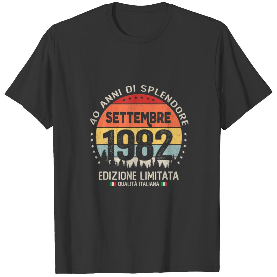 40 Years Old September 1982 Italian Theme 40Th Bir T-shirt