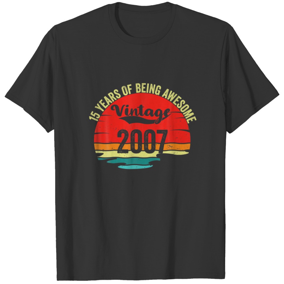 Vintage 15 Years Old Legendary Awesome Birthday 20 T-shirt