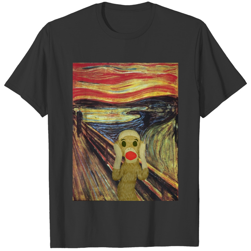 Sock Monkey Scream colored Sweat T-shirt