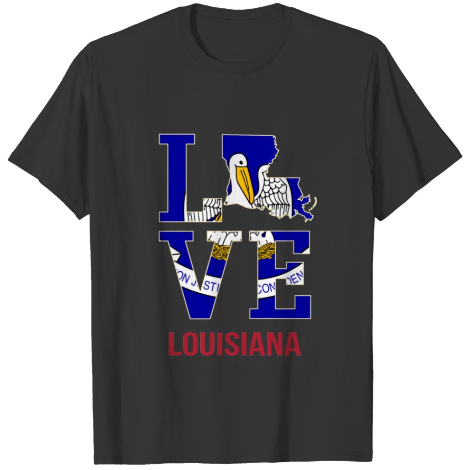 Louisiana USA state love T-shirt