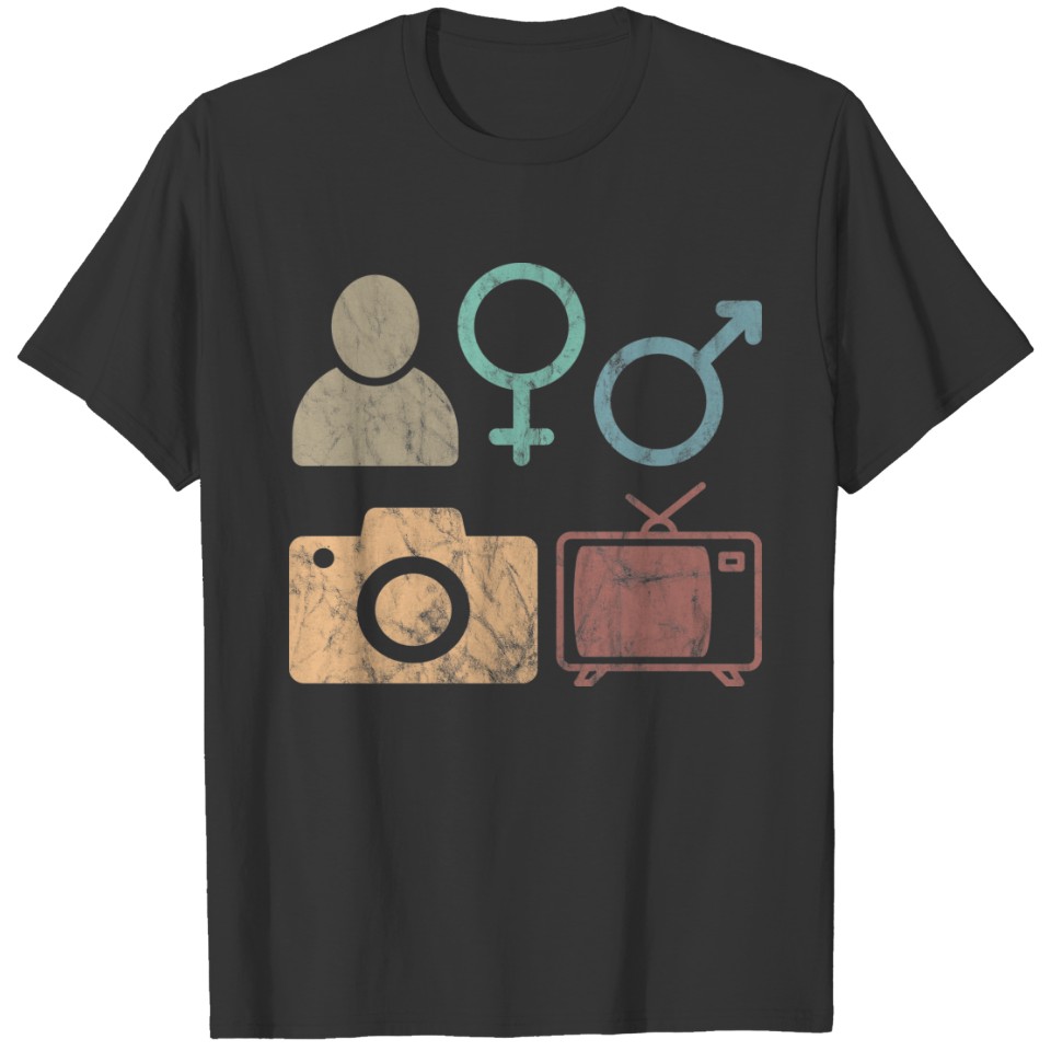 Person Woman Man Camera TV Symbol and icon T-shirt