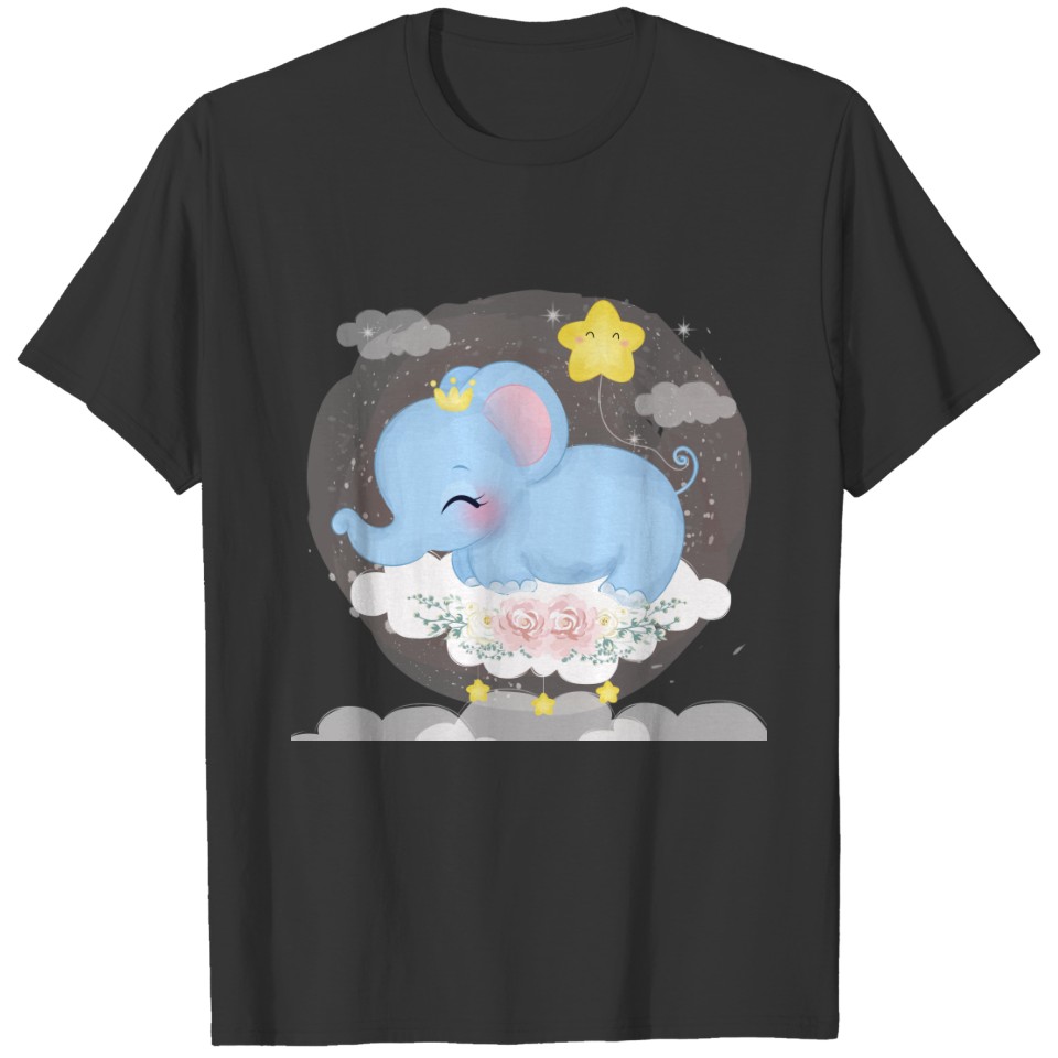 Cute Baby Princess Elephant T-shirt